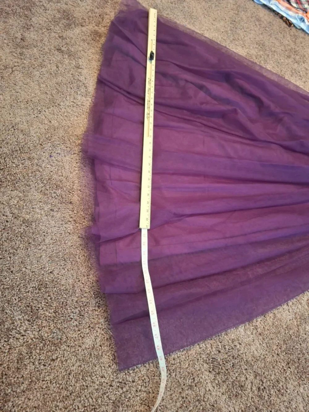Morilee Madeline Gardner Purple Satin Tulle Maxi Dress Formal Prom Bridesmaid
